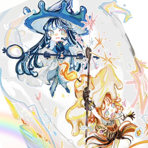 火と水を操る魔女のふたご
